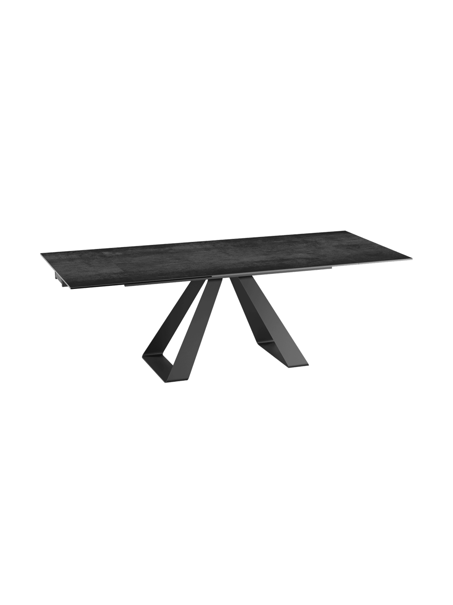 
Extendable Designer Dining Table "Ascension" in Ceramic, Available in Various Sizes - Cement Grey / 150-230 x 100 cm