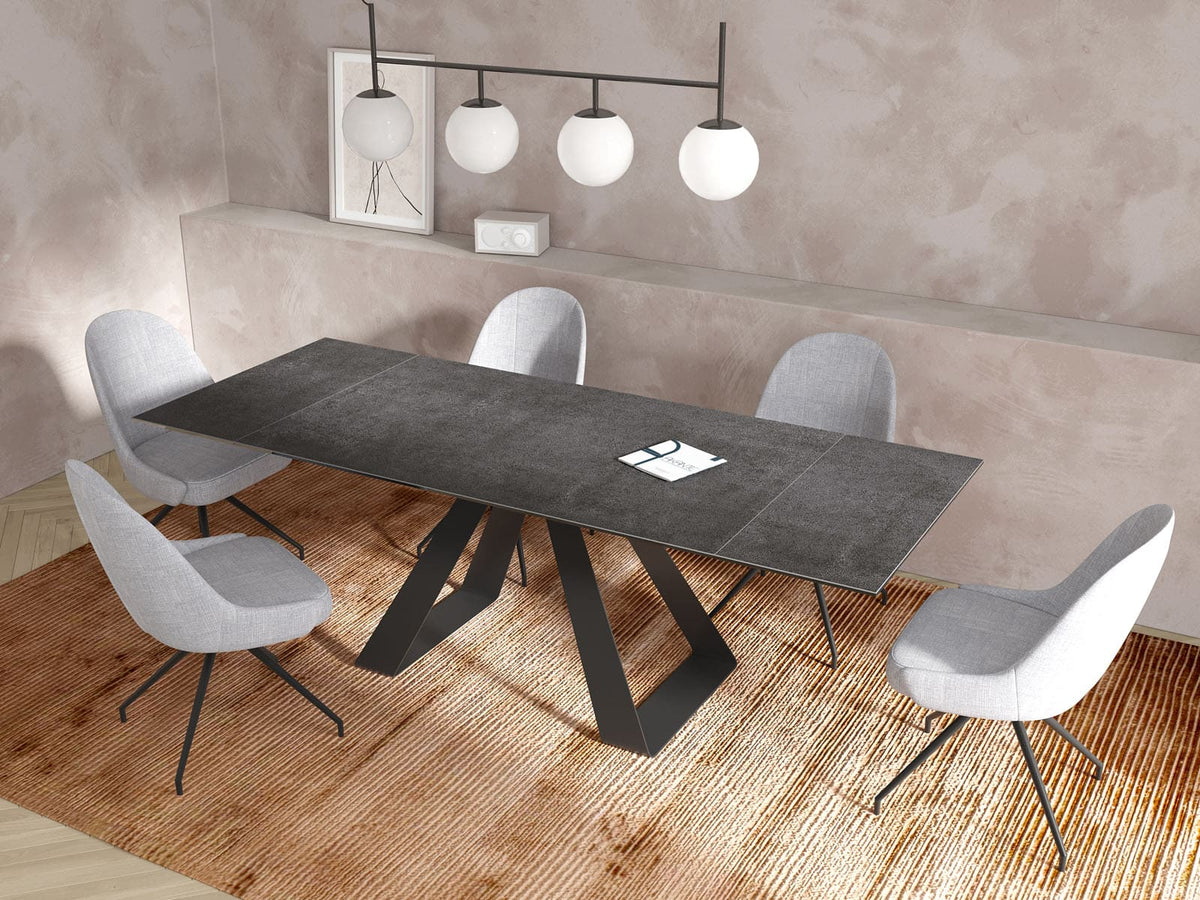 
Ausziehbarer Designer Esstisch „Ascension“ aus Keramik, in verschiedenen Grössen - Titan / 150-230 x 100 cm