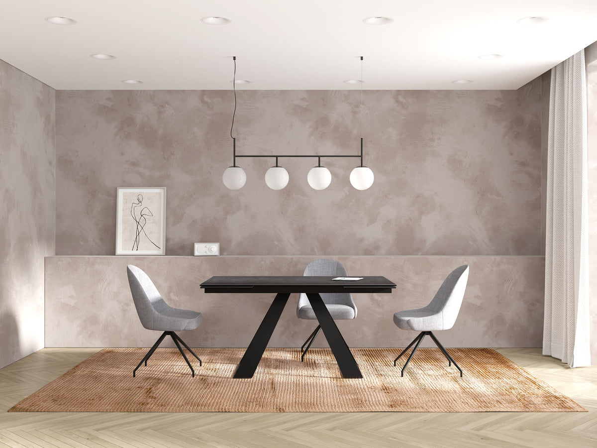
Ausziehbarer Designer Esstisch „Ascension“ aus Keramik, in verschiedenen Grössen - Titan / 150-230 x 100 cm