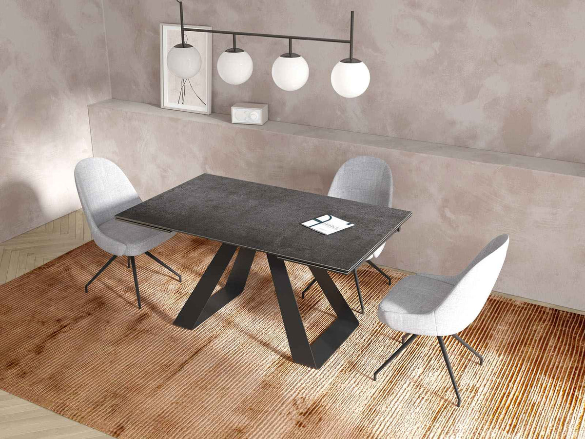 
Ausziehbarer Designer Esstisch „Ascension“ aus Keramik, in verschiedenen Grössen - Titan / 150-230 x 100 cm