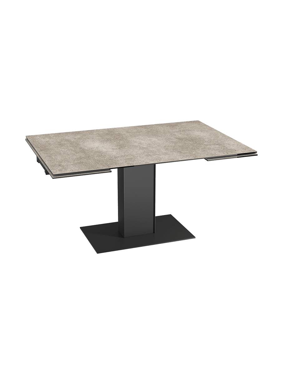 
Ausziehbarer Designer Esstisch „Connexion“ aus Keramik, 150-230 x 100 cm - Zementgrau