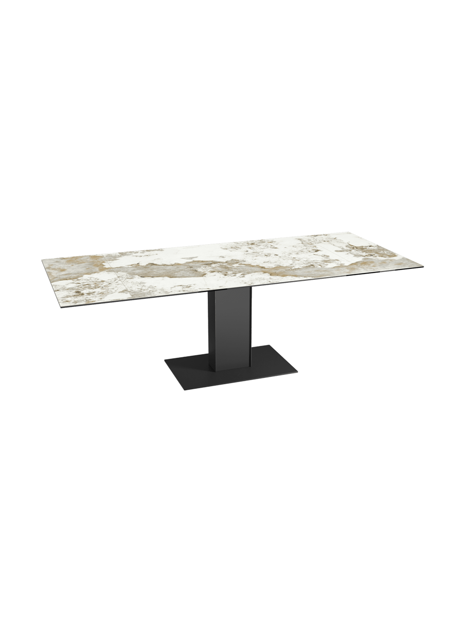 
Ausziehbarer Designer Esstisch „Connexion“ aus Keramik, 150-230 x 100 cm - Dunkle Rostotpik