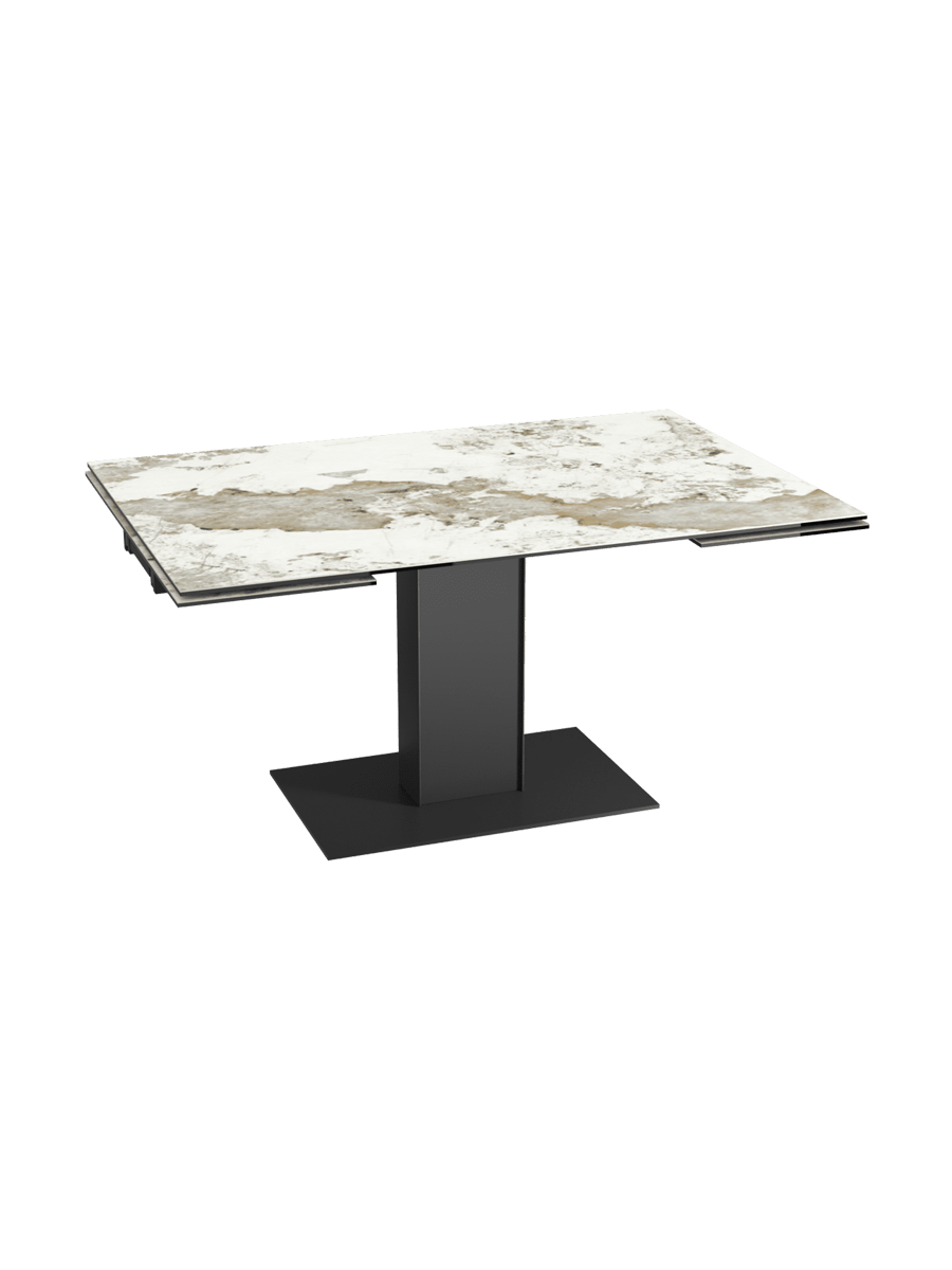 
Ausziehbarer Designer Esstisch „Connexion“ aus Keramik, 150-230 x 100 cm - Calcatta glänzend