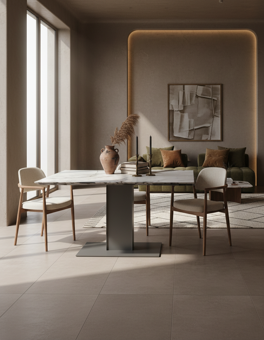 
Ausziehbarer Designer Esstisch „Connexion“ aus Keramik, 150-230 x 100 cm - Fiorentino glänzend