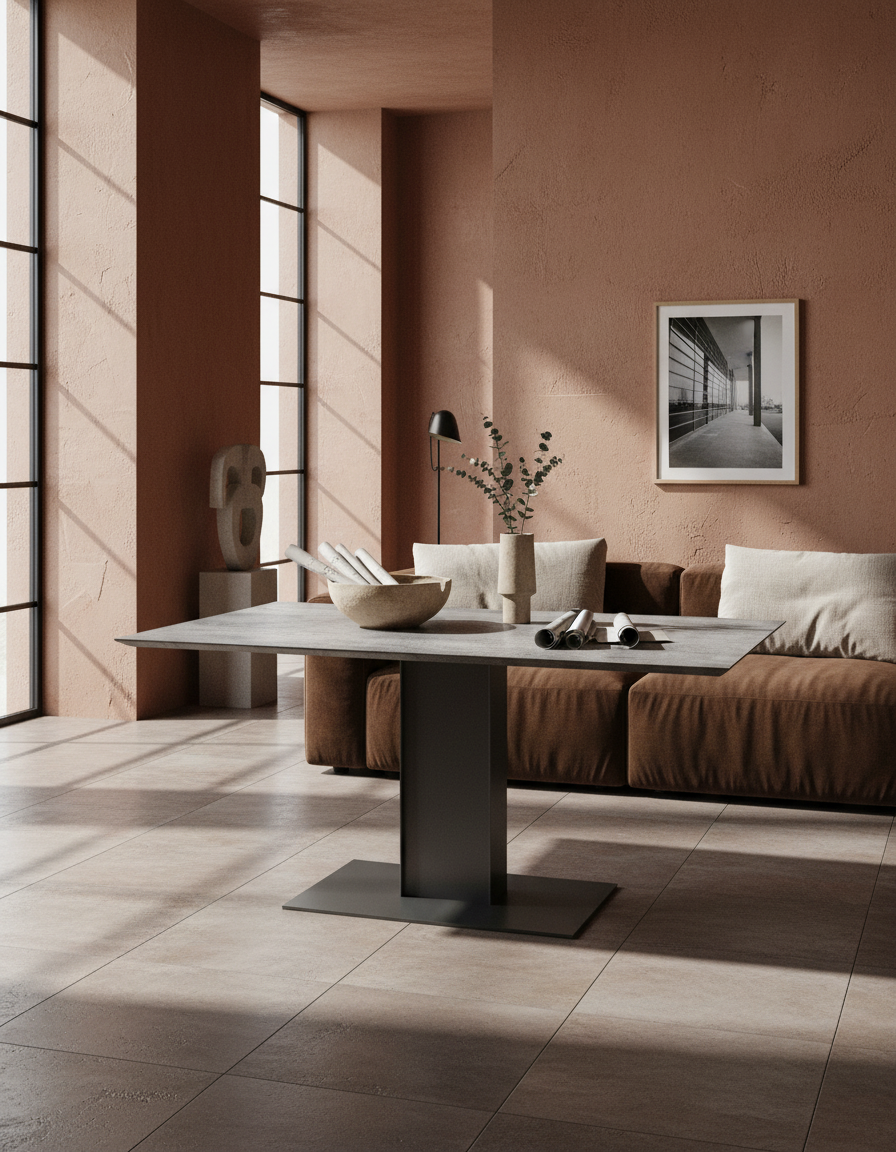 
Ausziehbarer Designer Esstisch „Connexion“ aus Keramik, 150-230 x 100 cm - Silver
