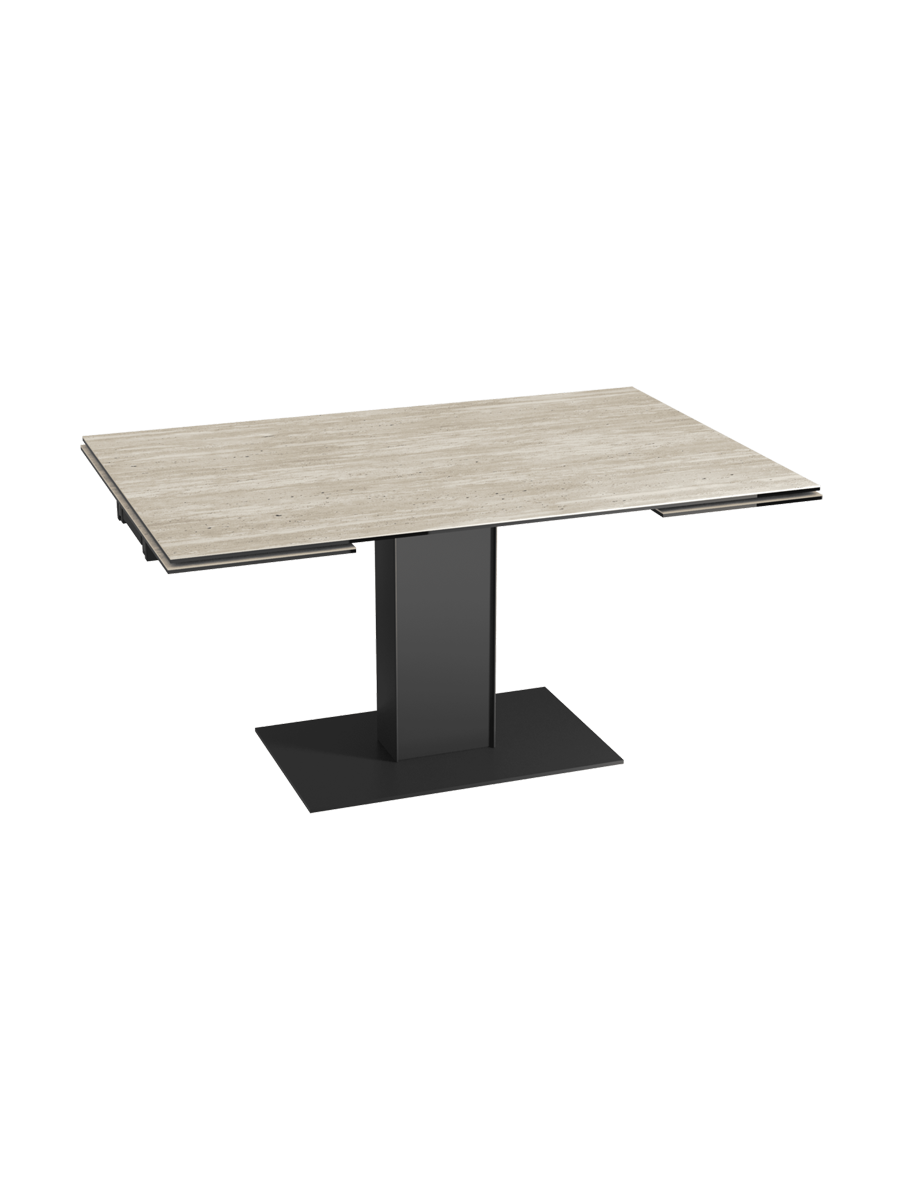 
Ausziehbarer Designer Esstisch „Connexion“ aus Keramik, 150-230 x 100 cm - Travertin