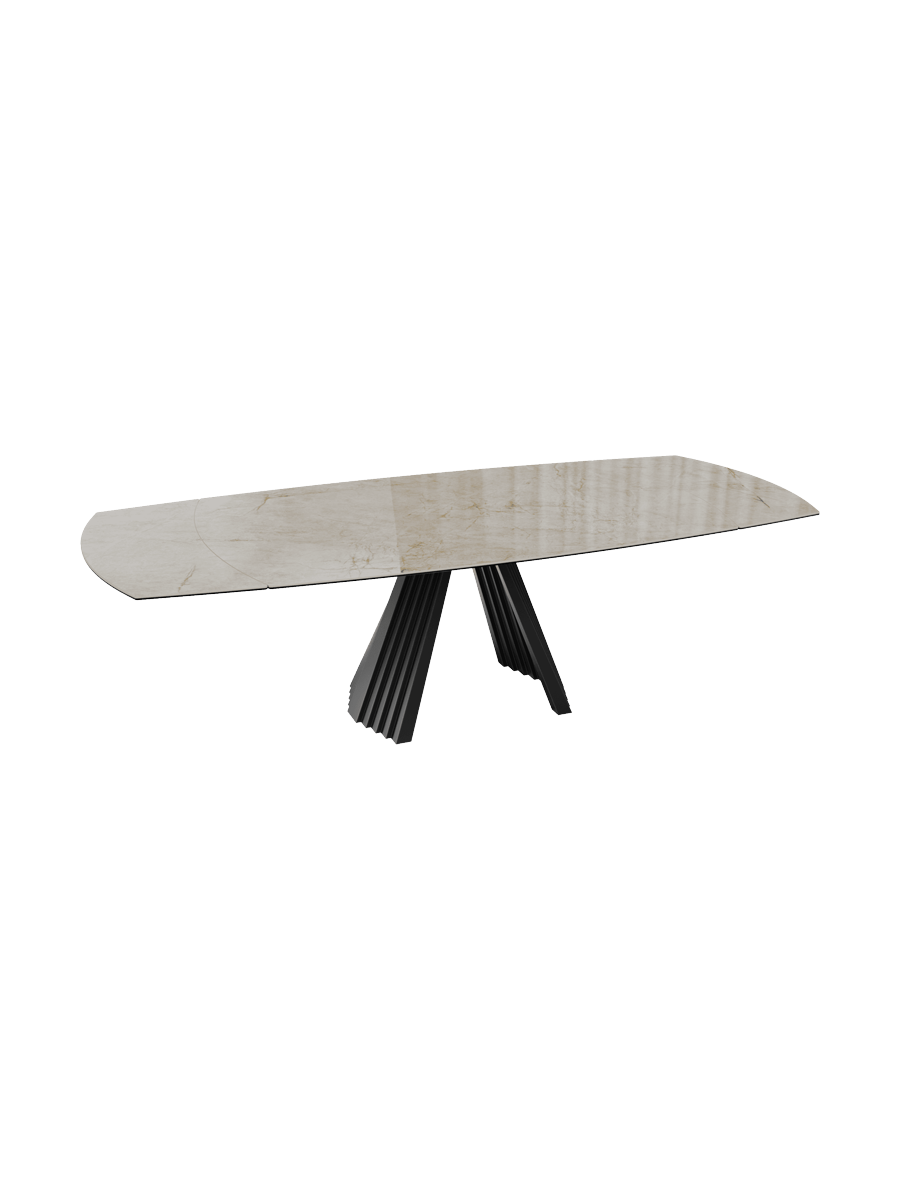 
Table à manger design extensible « Gotham » en céramique, disponible en différentes tailles - Calcatta brillant / 150-230 x 110 cm