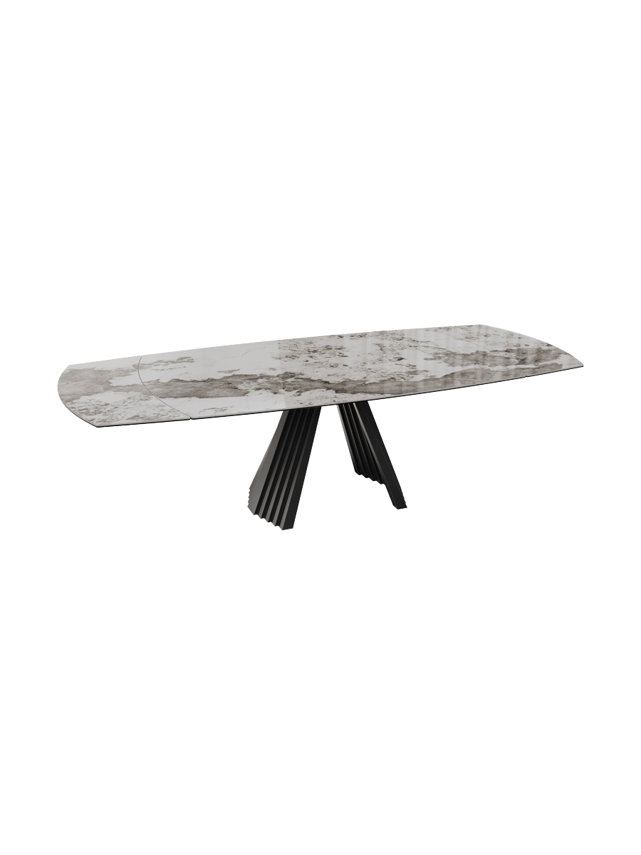 
Table à manger design extensible « Gotham » en céramique, disponible en différentes tailles - Calcatta brillant / 150-230 x 110 cm