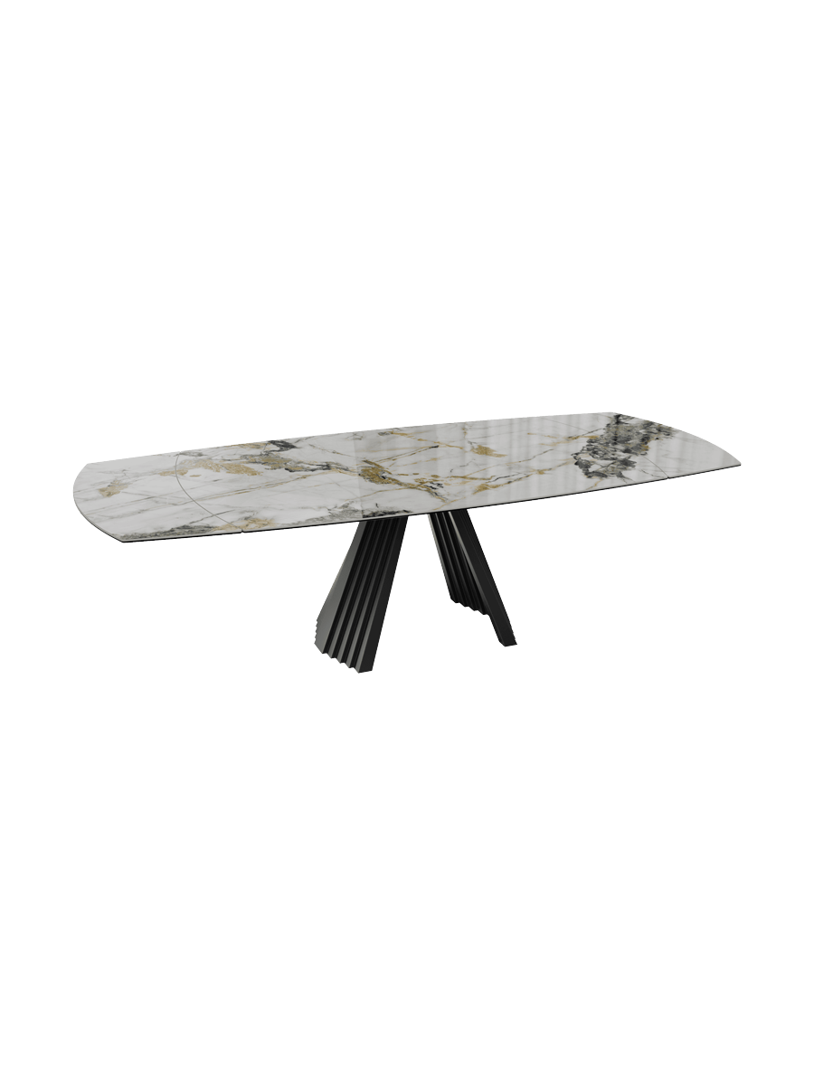 
Table à manger design extensible « Gotham » en céramique, disponible en différentes tailles - Calcatta brillant / 150-230 x 110 cm