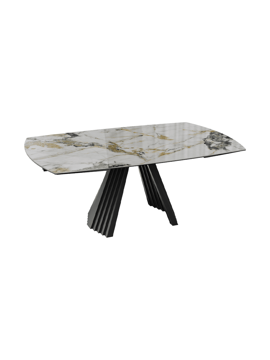 
Ausziehbarer Designer Esstisch „Gotham“ aus Keramik, in verschiedenen Grössen - Doro glänzend / 190-270 x 120 cm