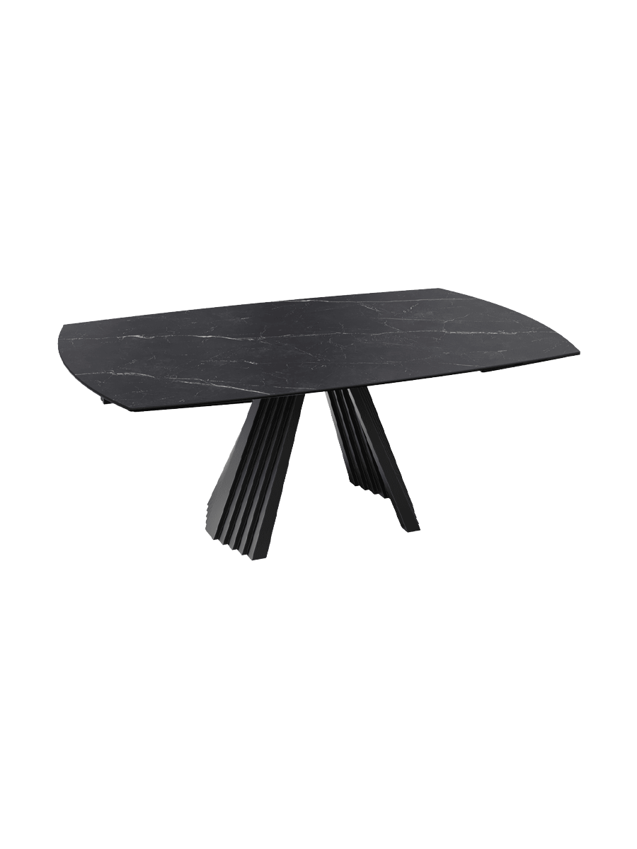 
Ausziehbarer Designer Esstisch „Gotham“ aus Keramik, in verschiedenen Grössen - Marquina matt / 190-270 x 120 cm