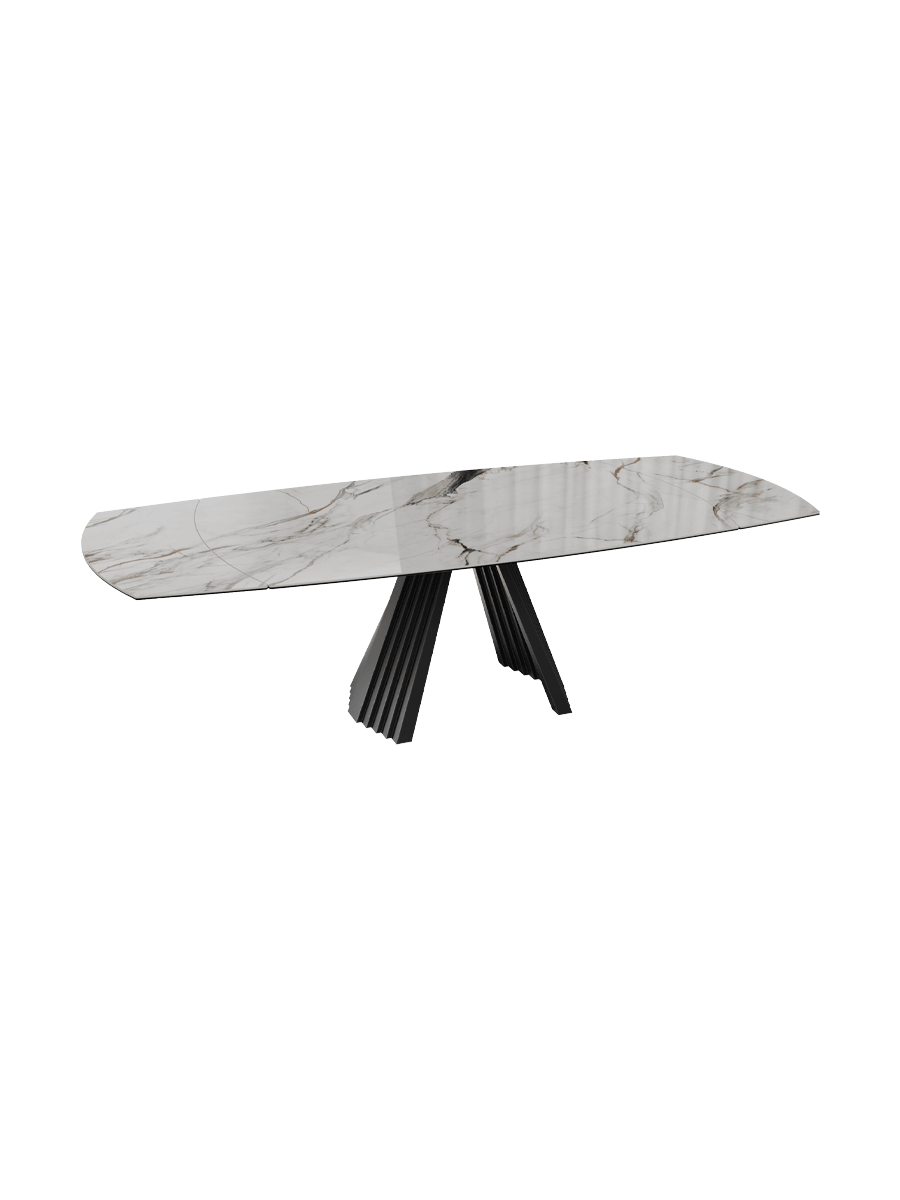 
Table à manger design extensible « Gotham » en céramique, disponible en différentes tailles - Calcatta brillant / 150-230 x 110 cm