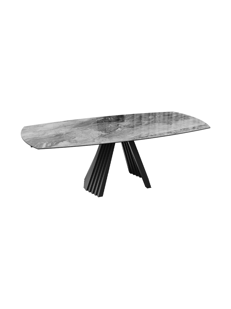 
Table à manger design extensible « Gotham » en céramique, disponible en différentes tailles - Calcatta brillant / 150-230 x 110 cm