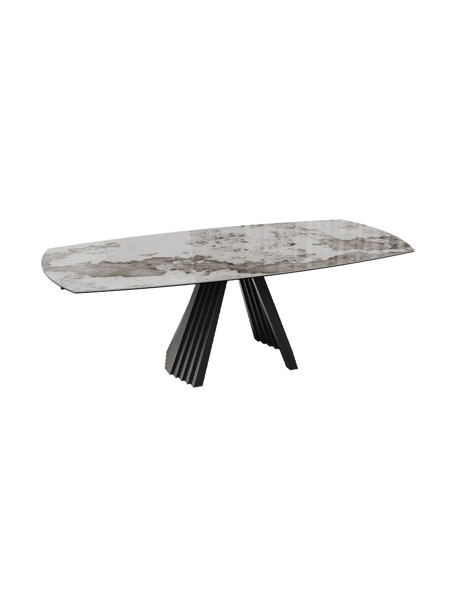 
Table à manger design extensible « Gotham » en céramique, disponible en différentes tailles - Calcatta brillant / 150-230 x 110 cm