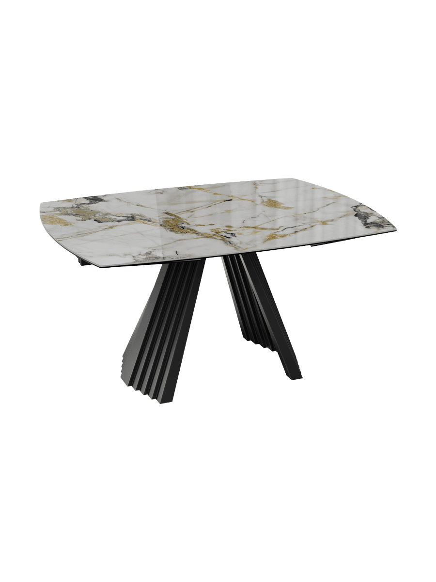
Ausziehbarer Designer Esstisch „Gotham“ aus Keramik, in verschiedenen Grössen - Doro glänzend / 150-230 x 110 cm