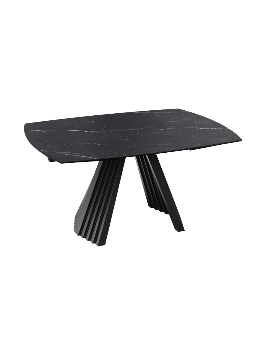 
Ausziehbarer Designer Esstisch „Gotham“ aus Keramik, in verschiedenen Grössen - Marquina matt / 150-230 x 110 cm