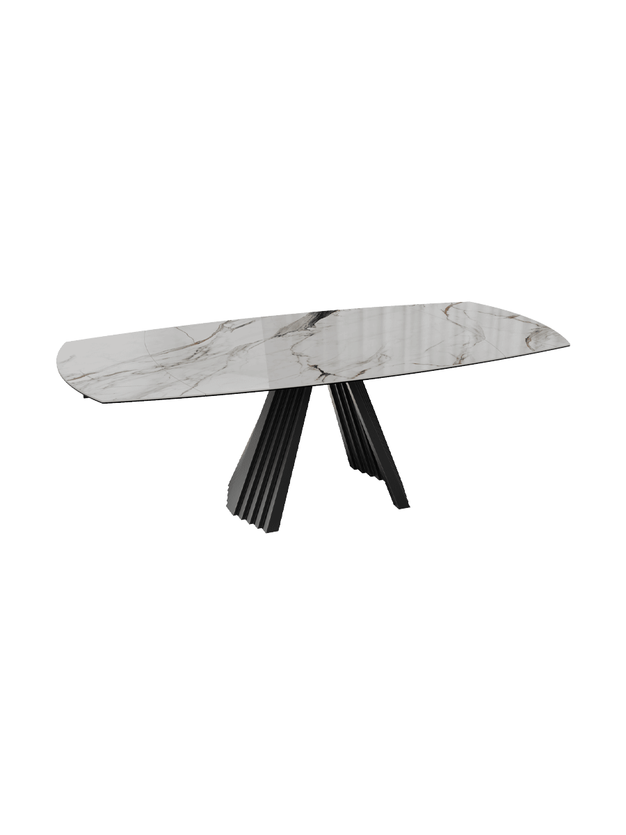 
Table à manger design extensible « Gotham » en céramique, disponible en différentes tailles - Calcatta brillant / 150-230 x 110 cm