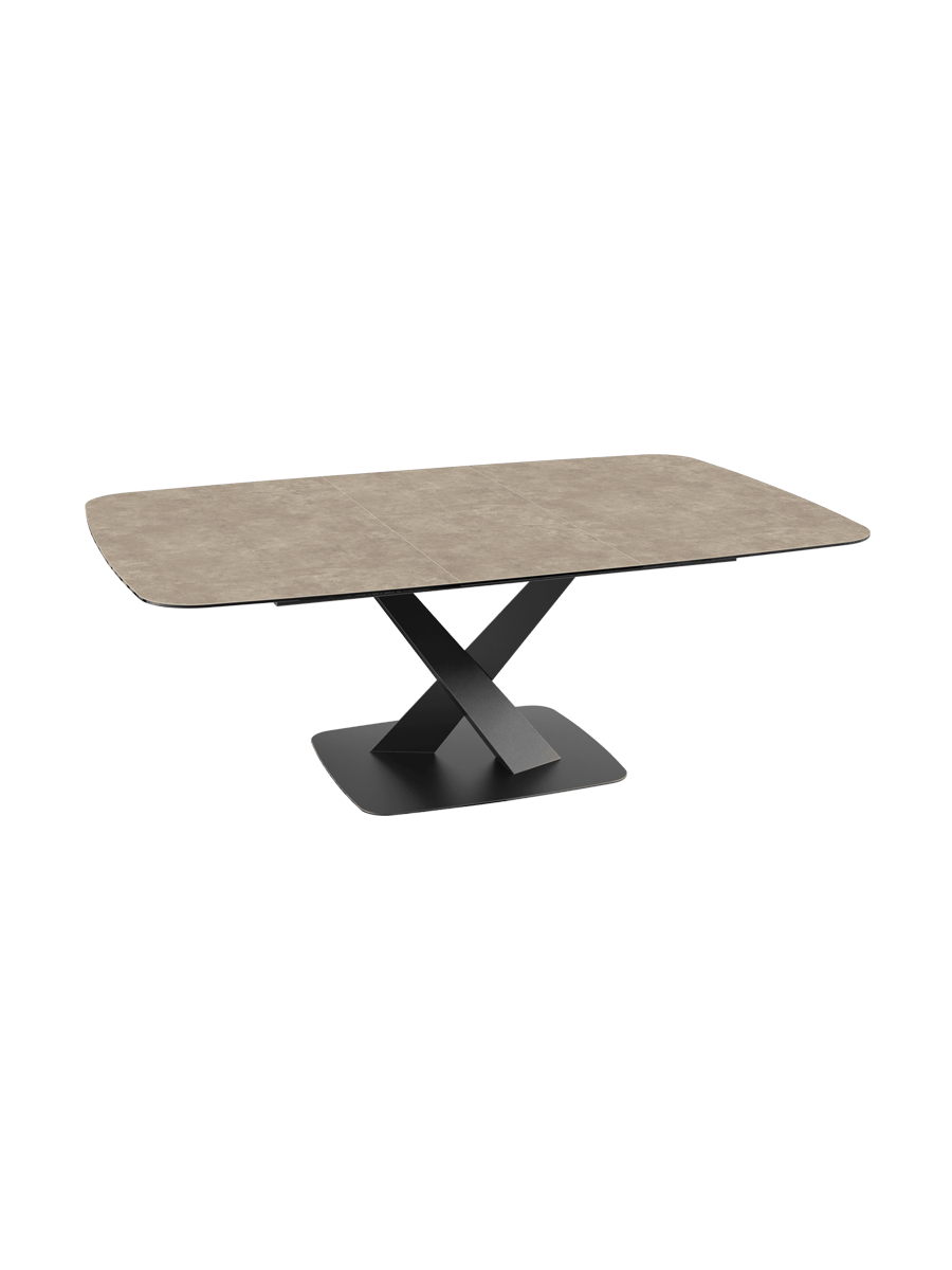 
Ausziehbarer Designer Esstisch „Santiago“ aus Keramik, 160-210 x 135 cm - Marmoroptik Weiss