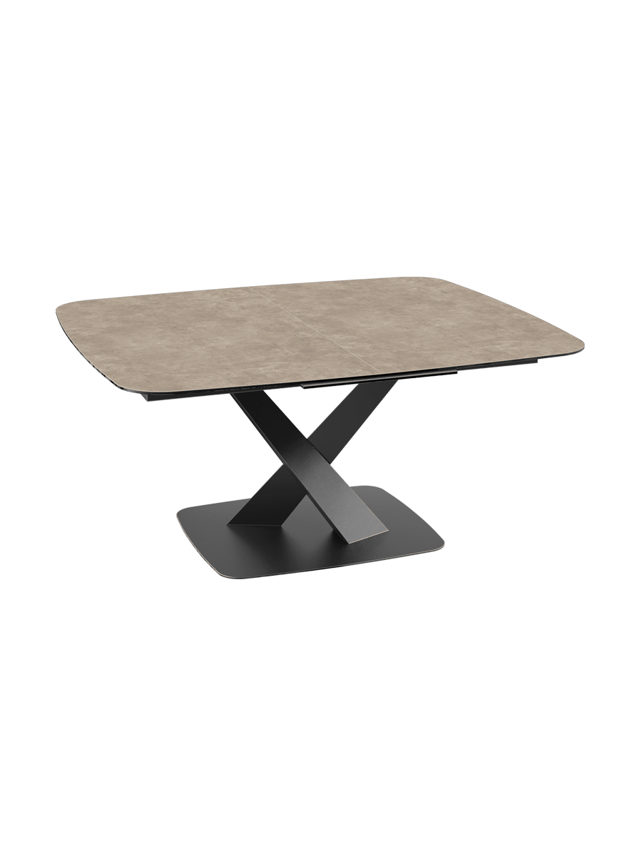 
Ausziehbarer Designer Esstisch „Santiago“ aus Keramik, 160-210 x 135 cm - Zementgrau
