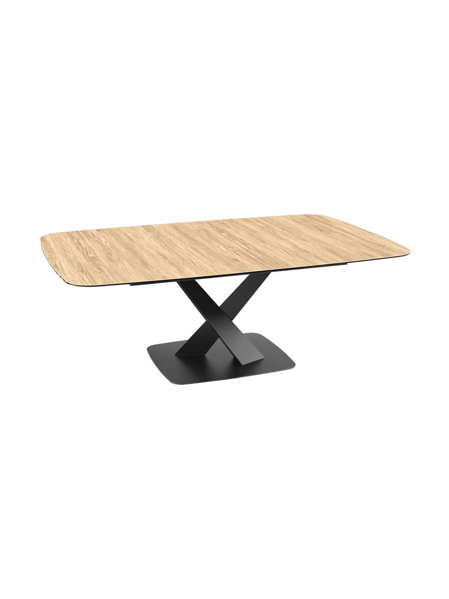 
Ausziehbarer Designer Esstisch „Santiago“ aus Keramik, 160-210 x 135 cm - Marmoroptik Weiss