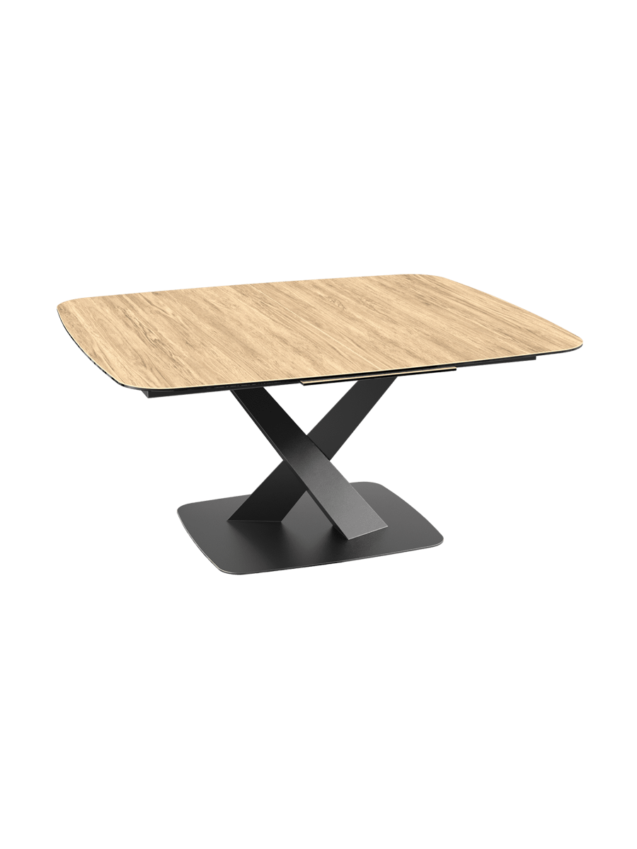 
Ausziehbarer Designer Esstisch „Santiago“ aus Keramik, 160-210 x 135 cm - Eiche hell