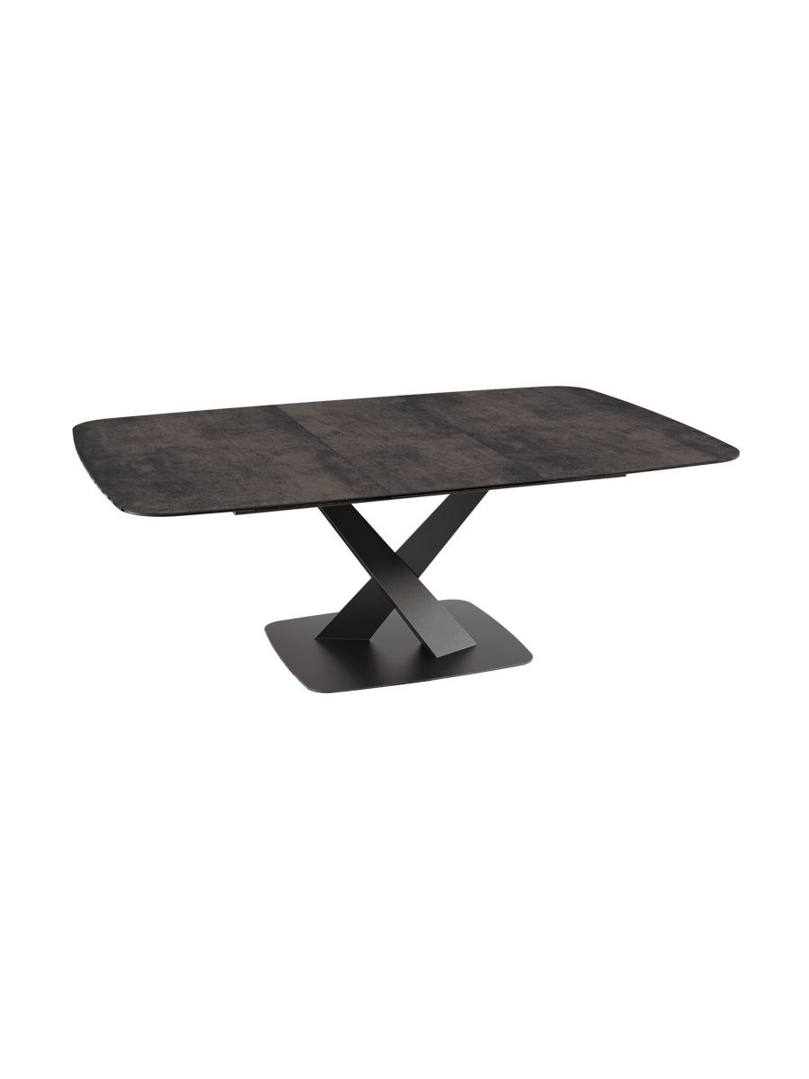 
Ausziehbarer Designer Esstisch „Santiago“ aus Keramik, 160-210 x 135 cm - Marmoroptik Weiss