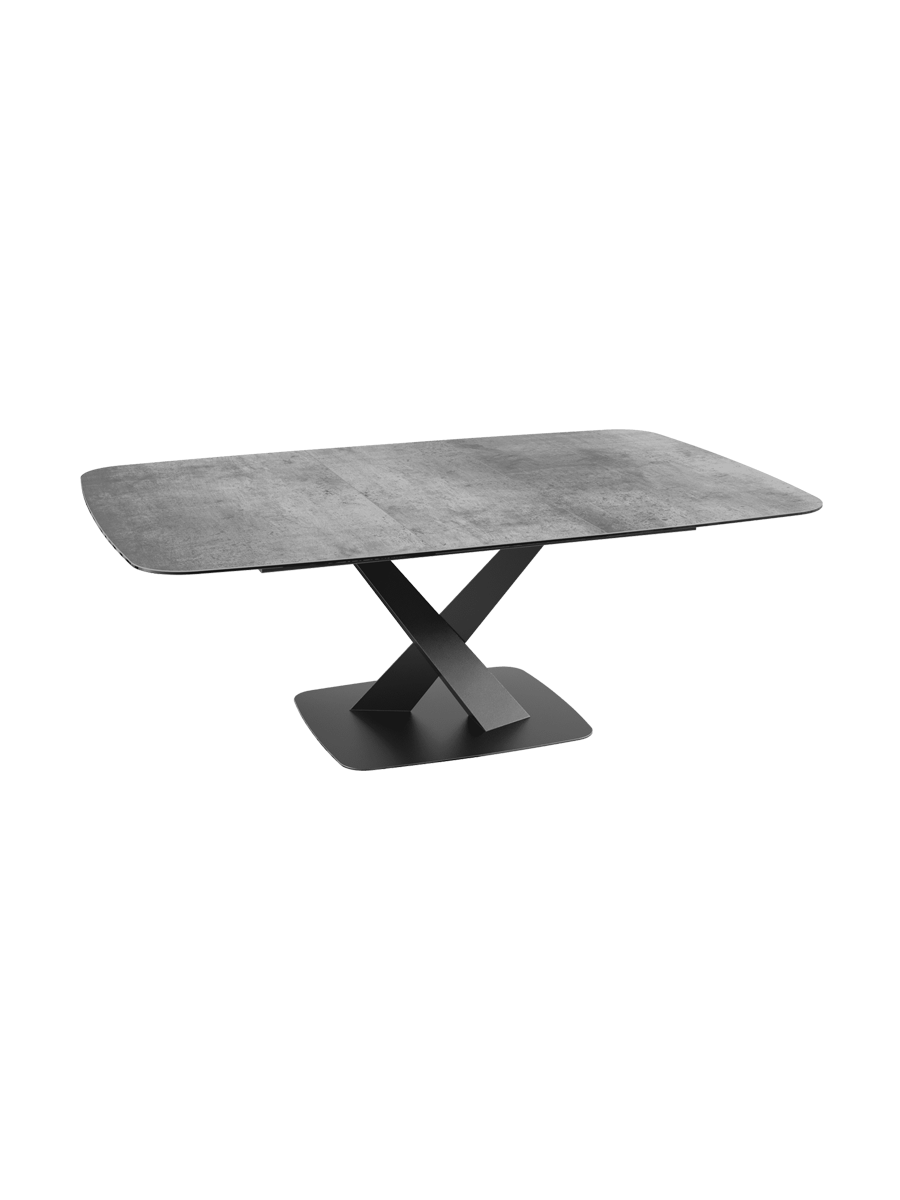
Ausziehbarer Designer Esstisch „Santiago“ aus Keramik, 160-210 x 135 cm - Marmoroptik Weiss