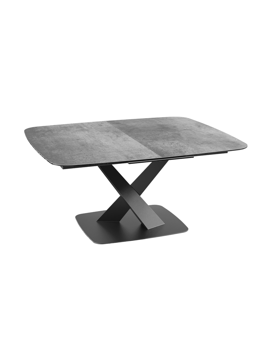
Ausziehbarer Designer Esstisch „Santiago“ aus Keramik, 160-210 x 135 cm - Silver