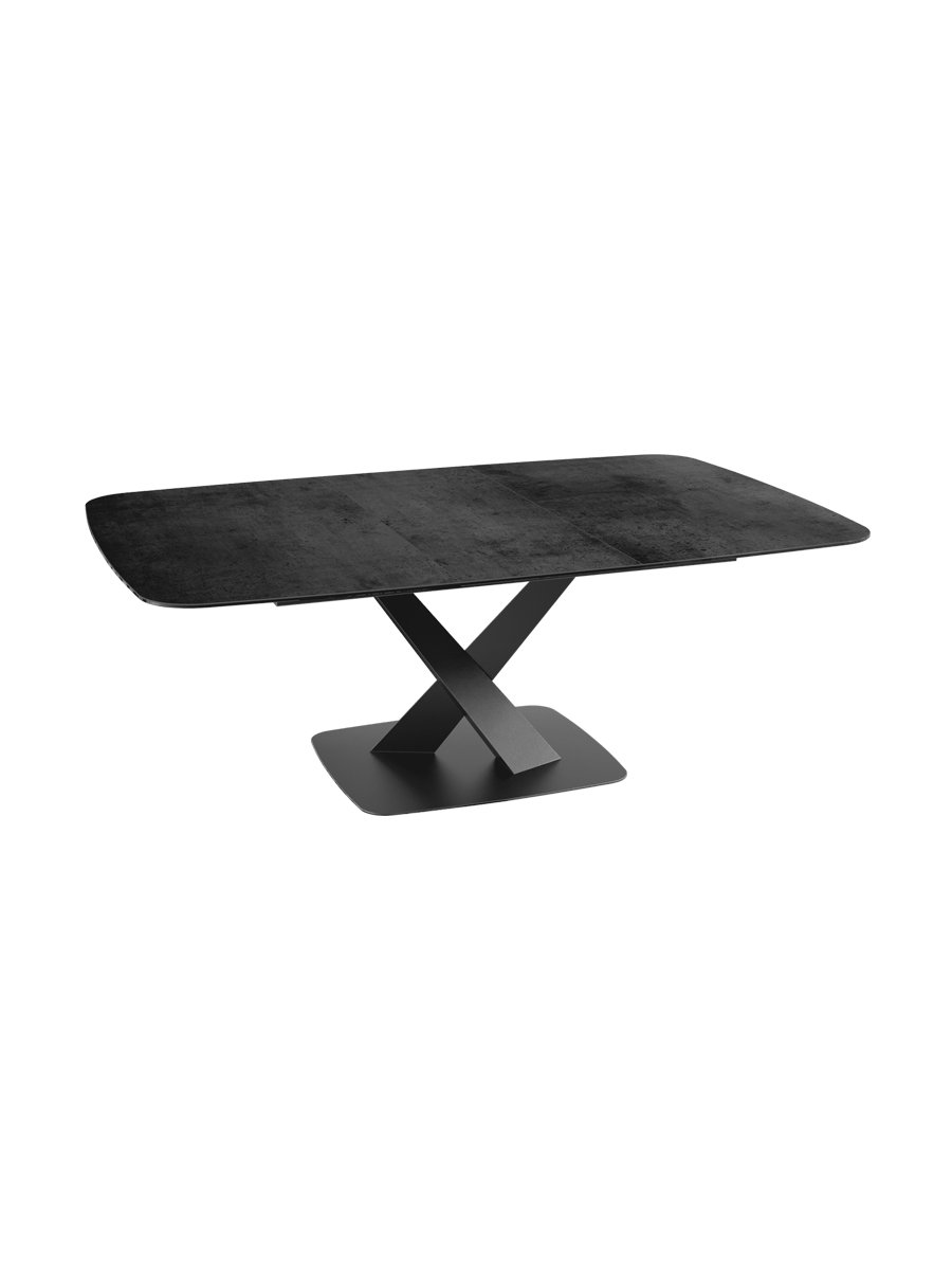 
Ausziehbarer Designer Esstisch „Santiago“ aus Keramik, 160-210 x 135 cm - Marmoroptik Weiss