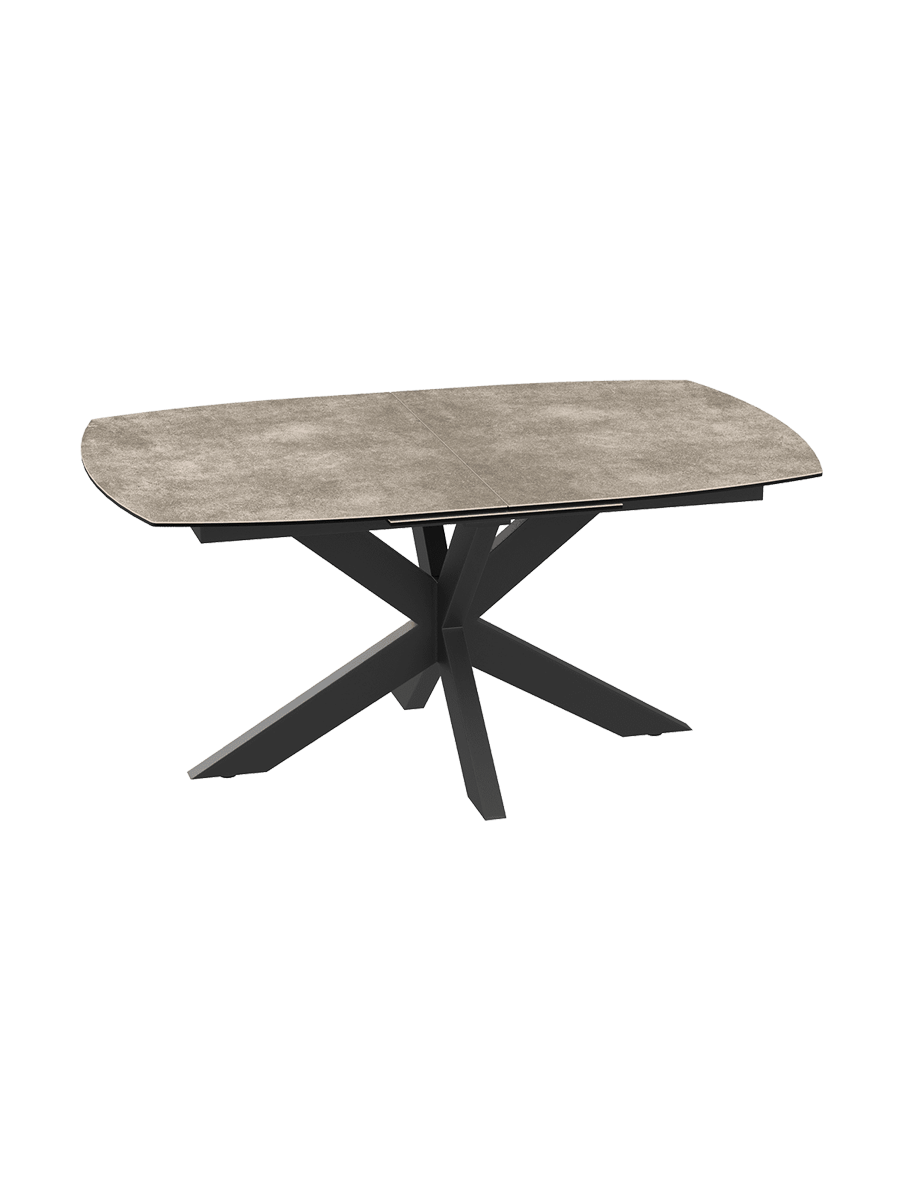 
Ausziehbarer Designer Esstisch „Phoenix“ aus Keramik, verschiedene Grössen - Zementgrau / 160-210 x 100 cm