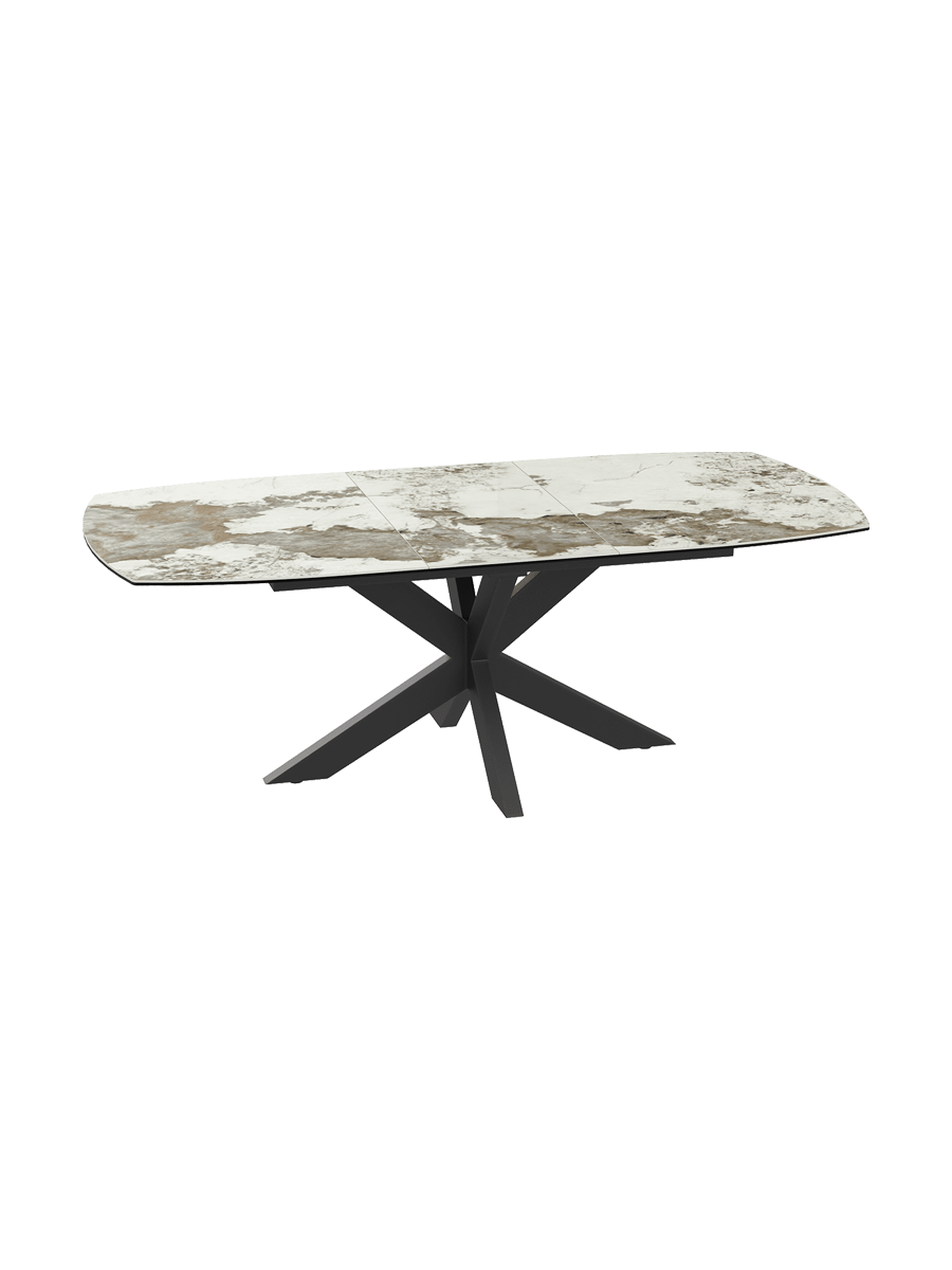 
Ausziehbarer Designer Esstisch „Phoenix“ aus Keramik, verschiedene Grössen - dunkle Rostoptik / 160-210 x 100 cm