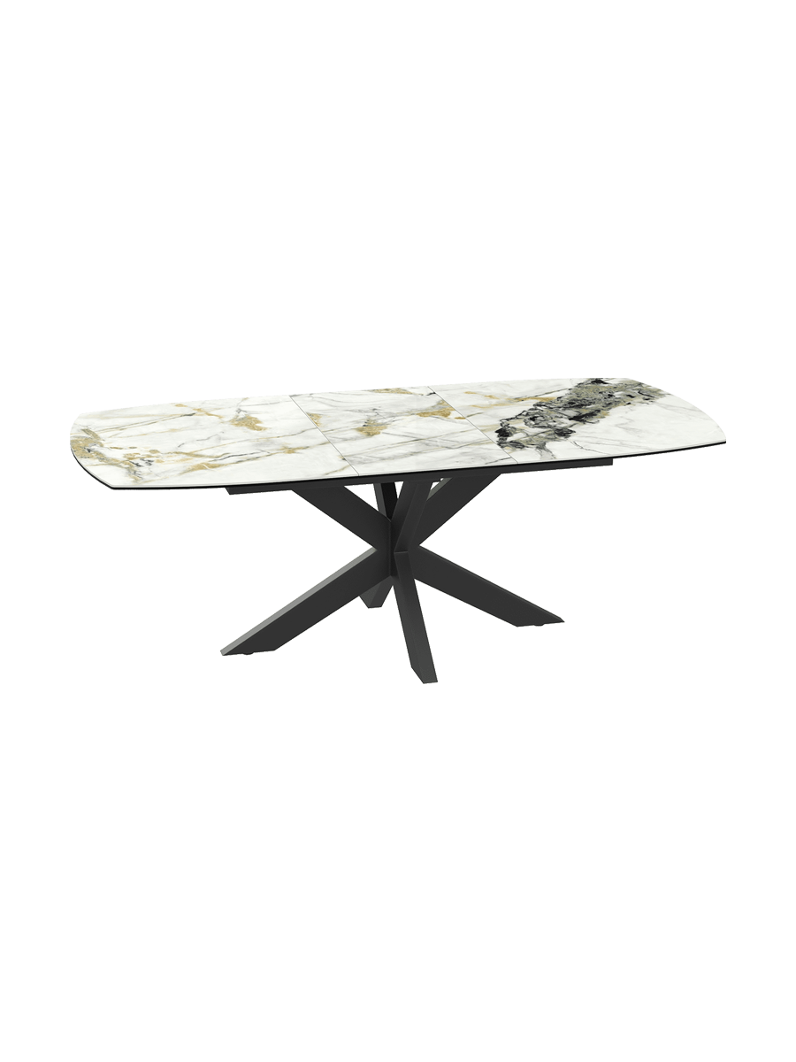 
Ausziehbarer Designer Esstisch „Phoenix“ aus Keramik, verschiedene Grössen - dunkle Rostoptik / 160-210 x 100 cm