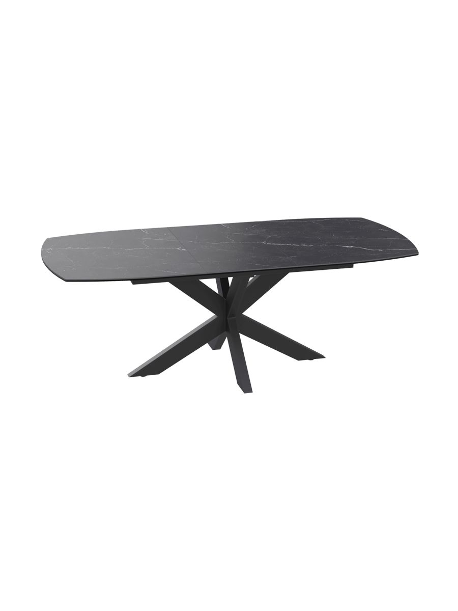 
Ausziehbarer Designer Esstisch „Phoenix“ aus Keramik, verschiedene Grössen - Marquina matt / 160-210 x 100 cm