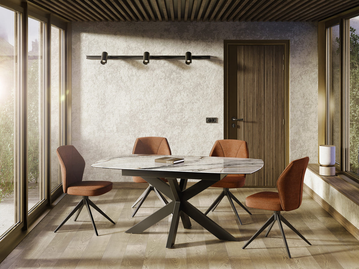 
Ausziehbarer Designer Esstisch „Phoenix“ aus Keramik, verschiedene Grössen - Fiorentino glänzend / 160-210 x 100 cm