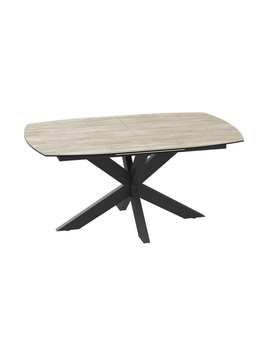 
Ausziehbarer Designer Esstisch „Phoenix“ aus Keramik, verschiedene Grössen - Travertin / 160-210 x 100 cm