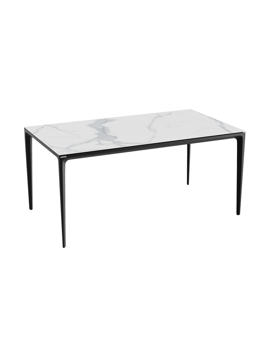 
Designer Esstisch „Valencia“ aus Keramik, verschiedene Grössen - Marmoroptik Weiss matt / 160 x 90 cm