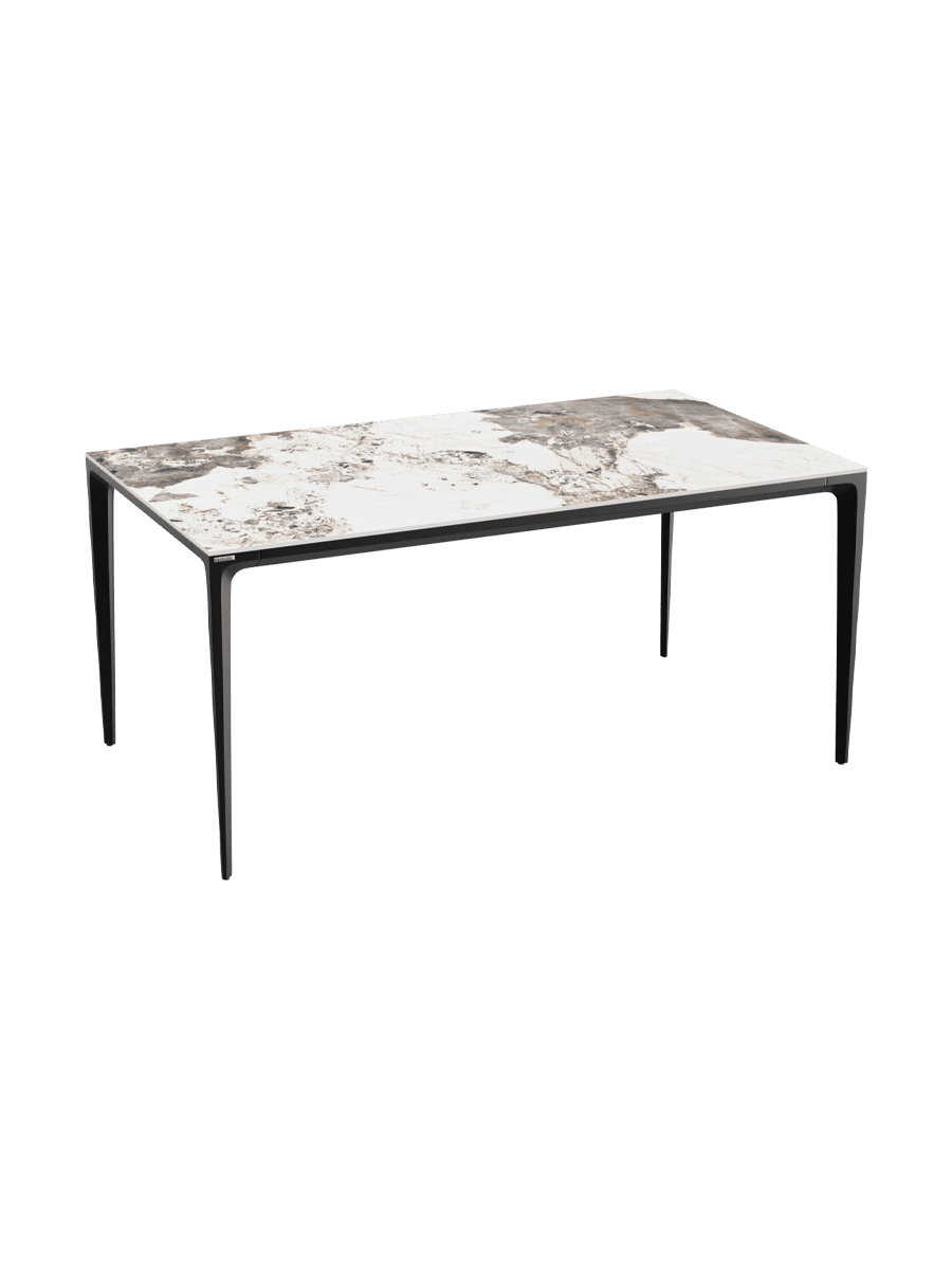 
Designer Esstisch „Valencia“ aus Keramik, verschiedene Grössen - Marmoroptik Weiss matt / 160 x 90 cm