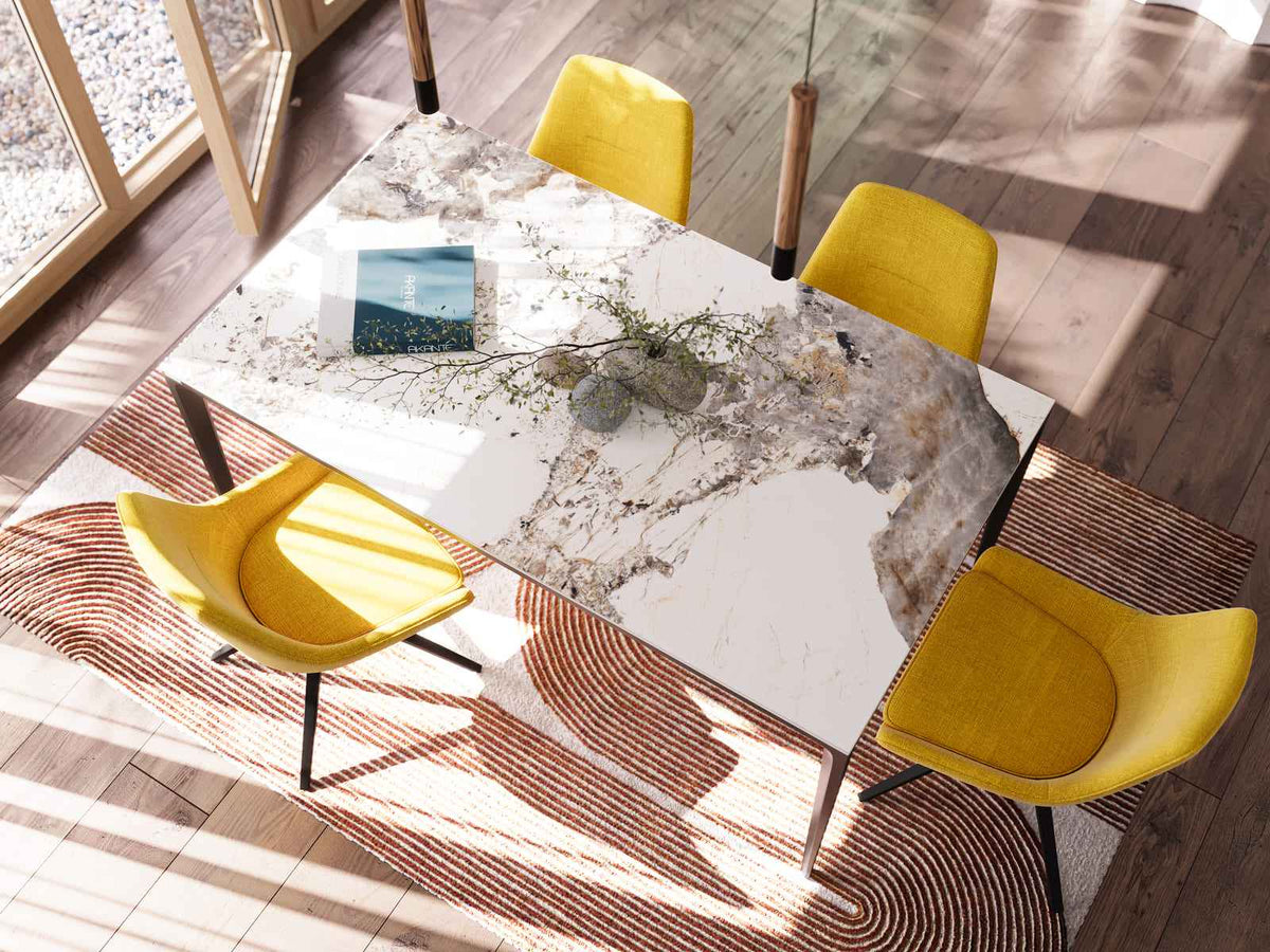 
Designer Esstisch „Valencia“ aus Keramik, verschiedene Grössen - Calcatta glänzend / 160 x 90 cm