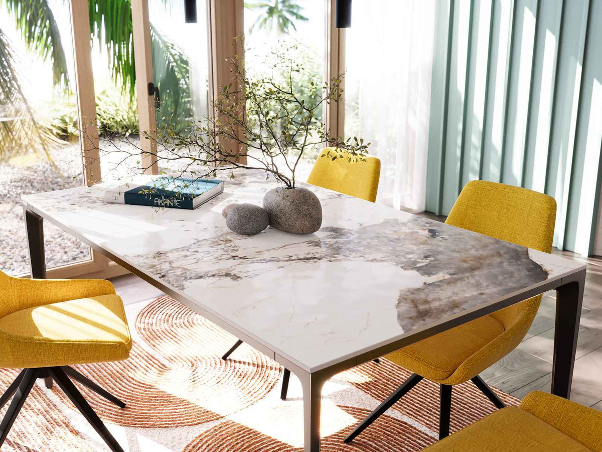 
Designer Esstisch „Valencia“ aus Keramik, verschiedene Grössen - Calcatta glänzend / 160 x 90 cm