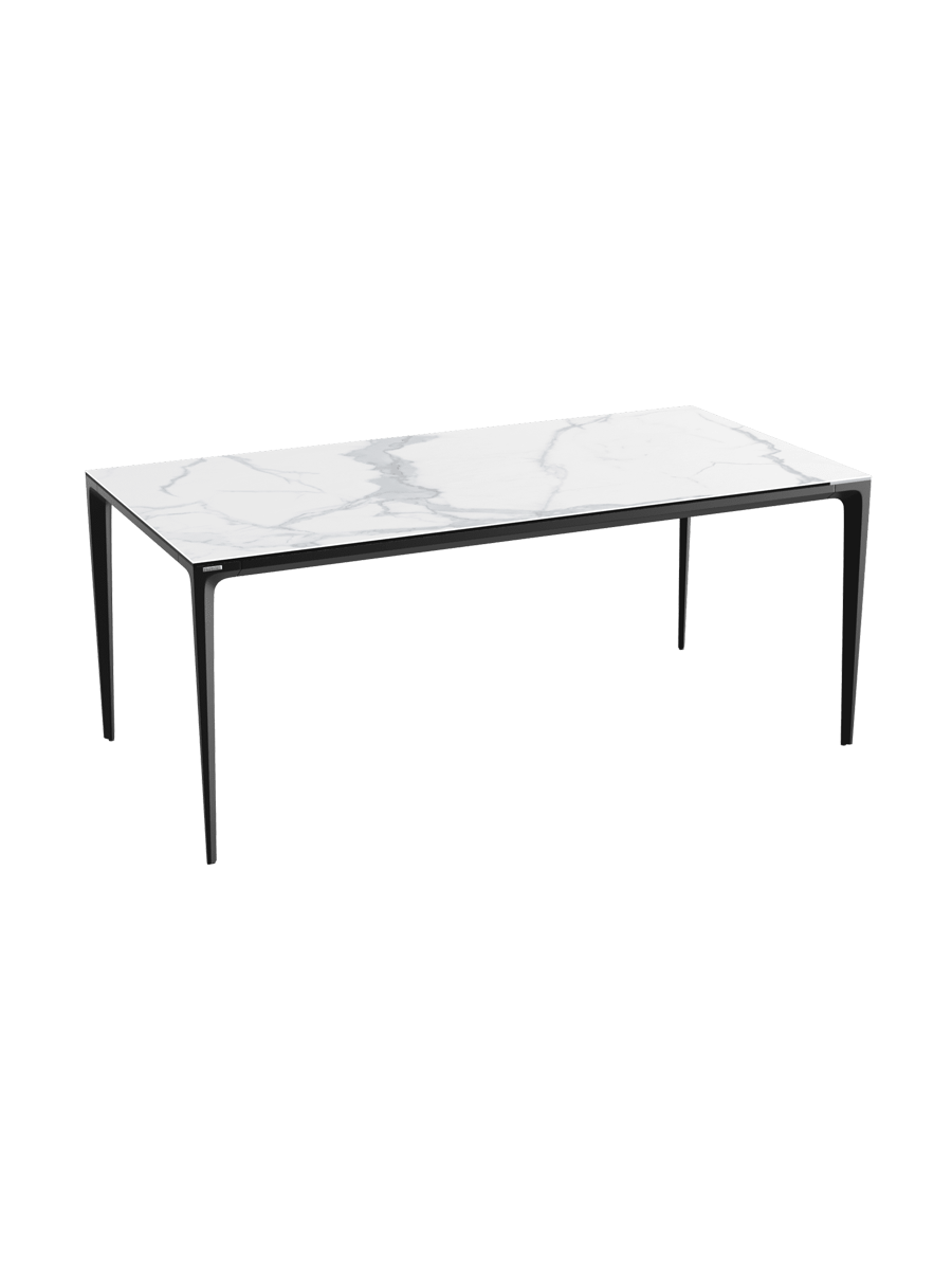 
Designer Esstisch „Valencia“ aus Keramik, verschiedene Grössen - Marmoroptik Weiss matt / 160 x 90 cm