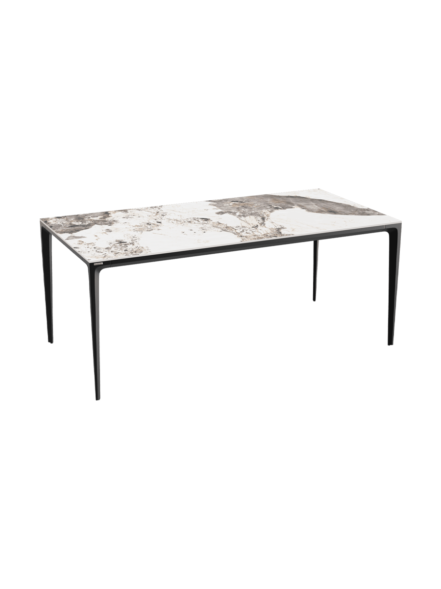 
Designer Esstisch „Valencia“ aus Keramik, verschiedene Grössen - Marmoroptik Weiss matt / 160 x 90 cm