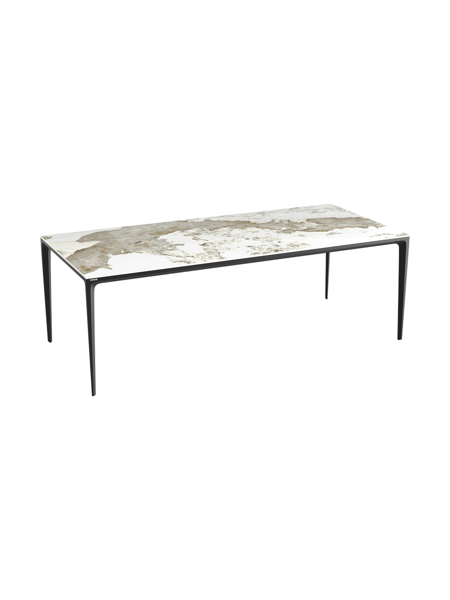 
Designer Esstisch „Valencia“ aus Keramik, verschiedene Grössen - Marmoroptik Weiss matt / 160 x 90 cm