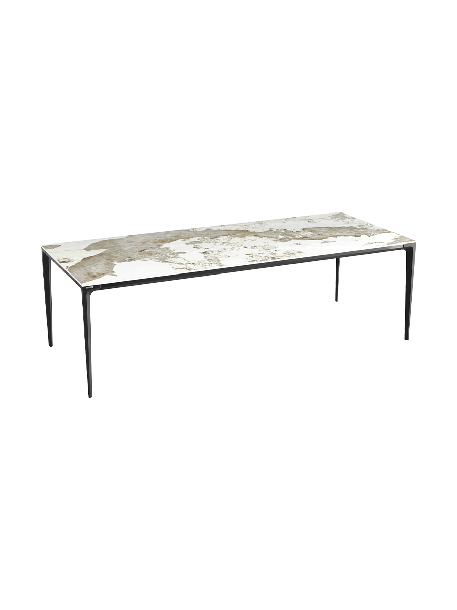 
Designer Esstisch „Valencia“ aus Keramik, verschiedene Grössen - Marmoroptik Weiss matt / 160 x 90 cm