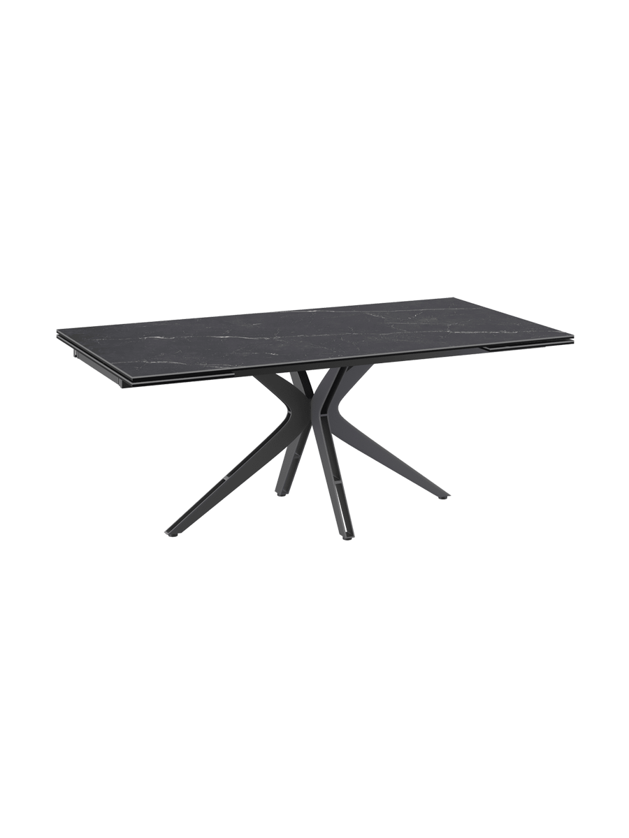 
Ausziehbarer Designer Esstisch „Influence“ aus Keramik, in verschiedenen Grössen - Marquina matt / 190-270 x 100 cm