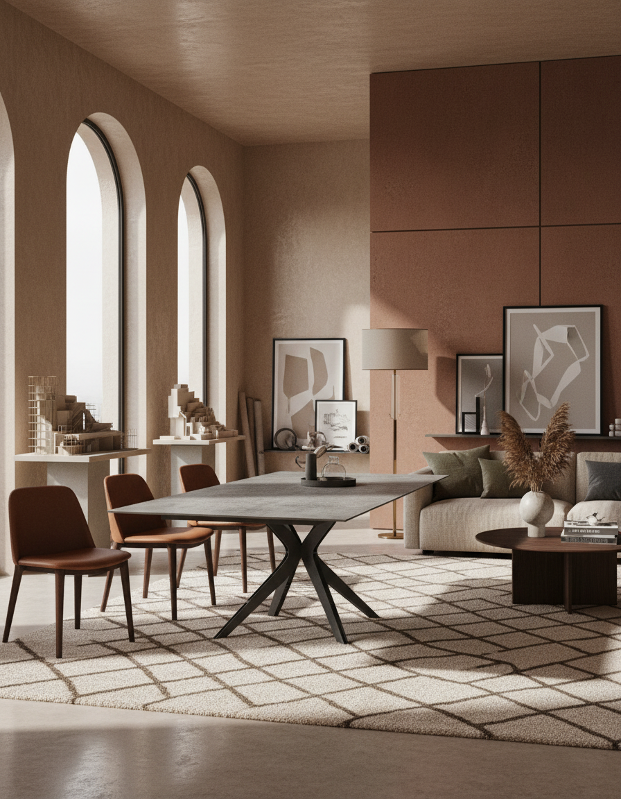 
Ausziehbarer Designer Esstisch „Influence“ aus Keramik, in verschiedenen Grössen - Silver / 190-270 x 100 cm