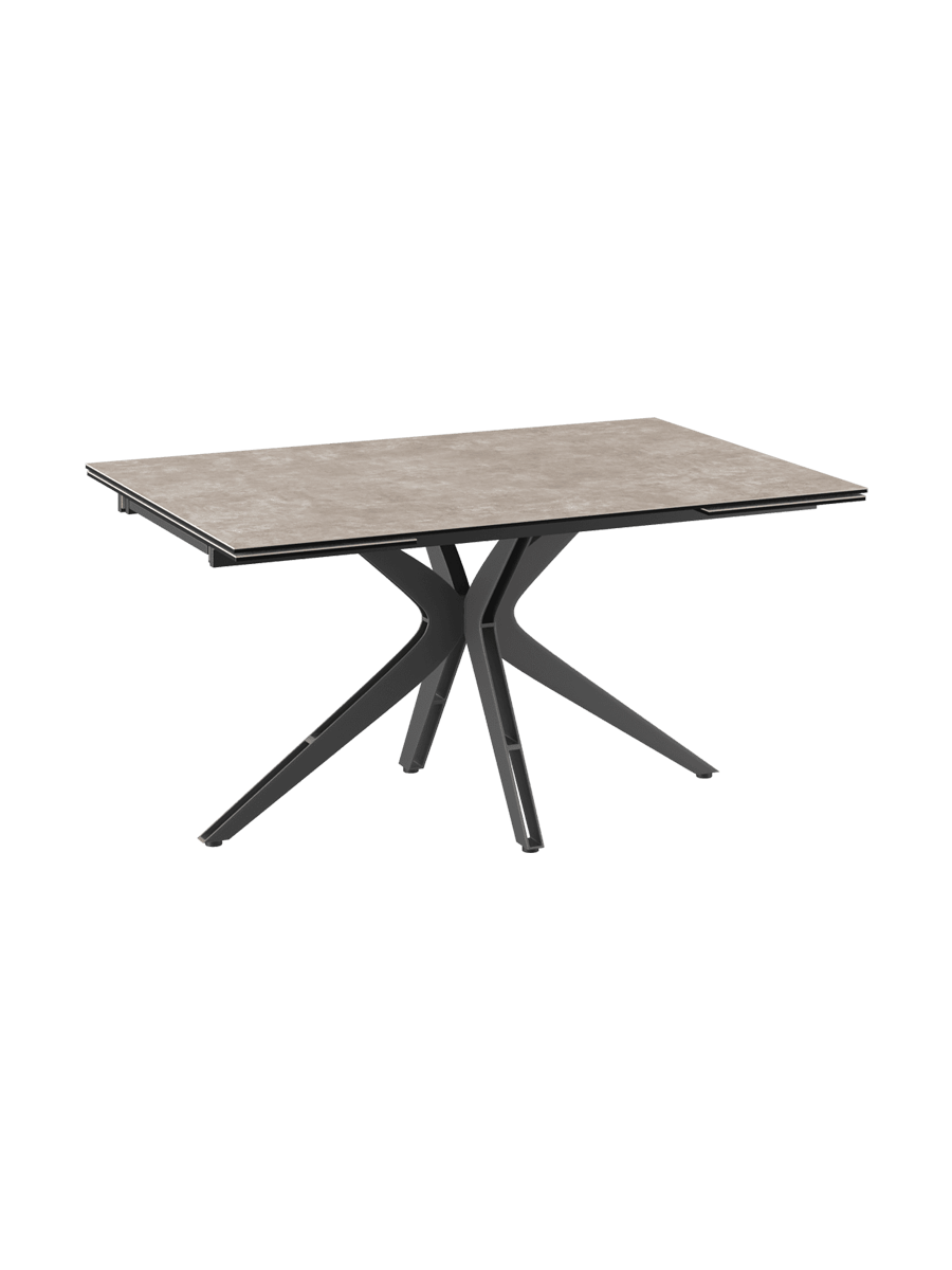 
Ausziehbarer Designer Esstisch „Influence“ aus Keramik, in verschiedenen Grössen - Zementgrau / 150-230 x 100 cm