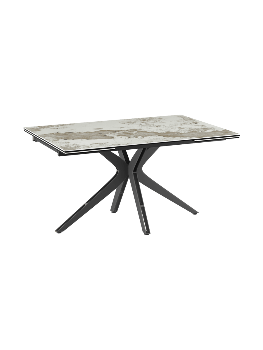 
Ausziehbarer Designer Esstisch „Influence“ aus Keramik, in verschiedenen Grössen - Calcatta glänzend / 150-230 x 100 cm