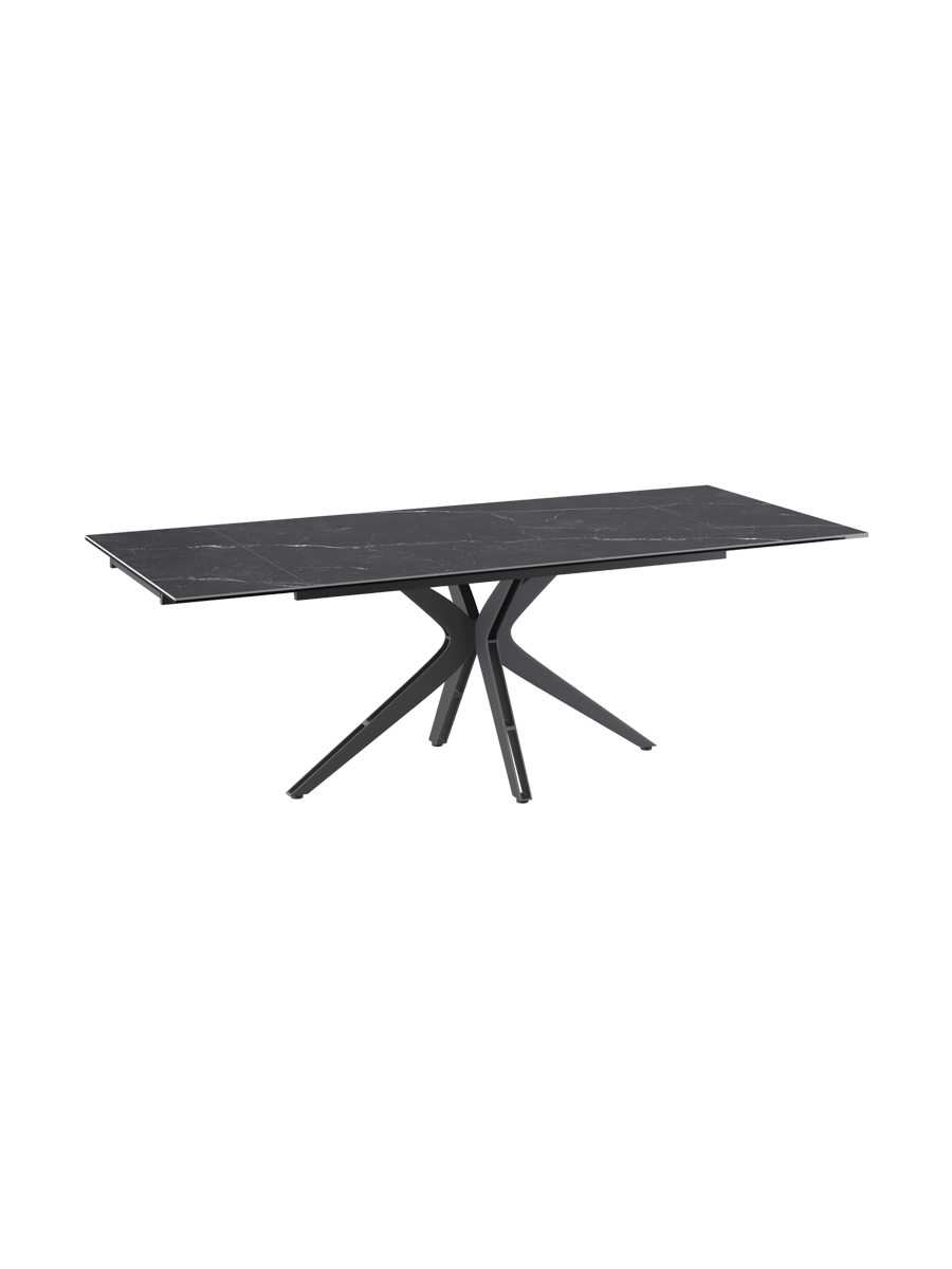 
Ausziehbarer Designer Esstisch „Influence“ aus Keramik, in verschiedenen Grössen - Gestell: Taupe, Tischplatte: Zemntgrau / 150-230 x 100 cm