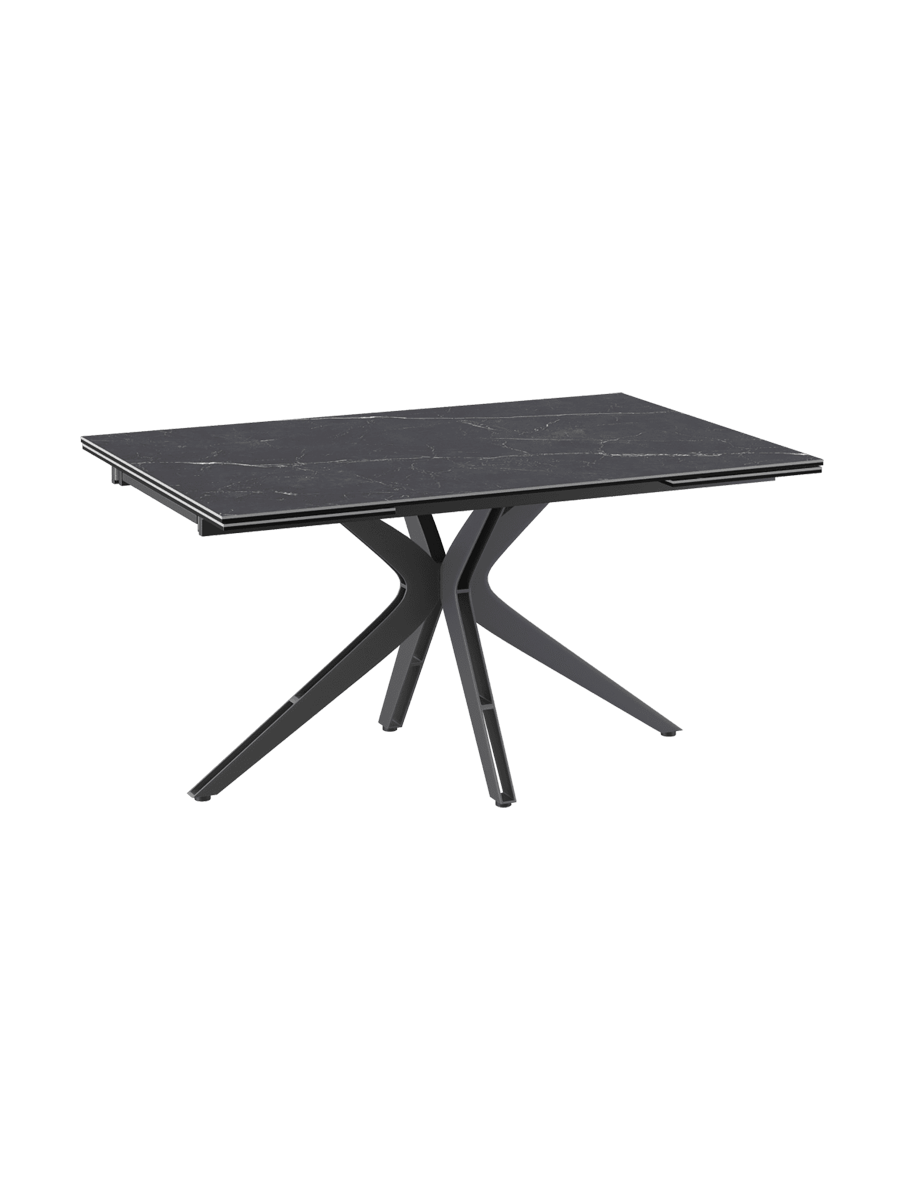 
Ausziehbarer Designer Esstisch „Influence“ aus Keramik, in verschiedenen Grössen - Marquina matt / 150-230 x 100 cm
