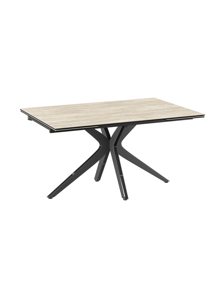 
Ausziehbarer Designer Esstisch „Influence“ aus Keramik, in verschiedenen Grössen - Travertin / 150-230 x 100 cm